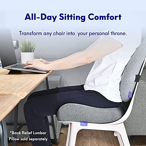 Cushion Lab Patented Pressure Relief Seat Cushion for Long Sitting Hours-Memory Foam for Hip, Tailbone, Coccyx, Sciatica