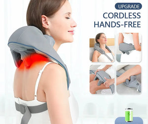 Apex Wireless Neck And Back Massager Neck And Shoulder Kneading Massage Shawl Neck Cervical Relaxing Trapezius Massager